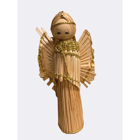Handcrafted Wood Stick Christmas Angel Decoration Ornaments Set of Six - Picture 2 of 9